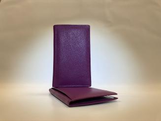 AKTION! Kalender Wechselsteckhülle Leder Berry Silberprägung