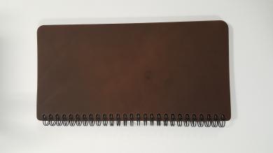 Traktatmäppchen – Leder Schokobraun Silber (max. 18 Zeichen verfügbar)