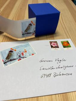 Aufkleber / Würfel-Verpackung Liebespost Aufkleber