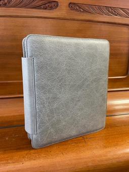 Großdruck-Bibelhülle Leder Silber 