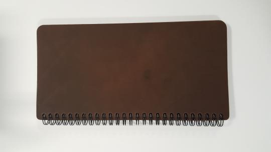 Traktatmäppchen – Leder Schokobraun Silber (max. 18 Zeichen verfügbar)