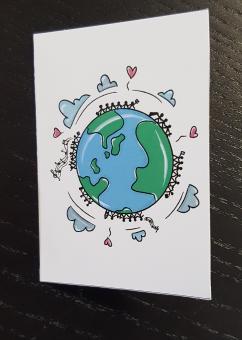 Mini Faltkarte Erdkugel 