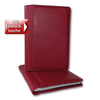Steckhülle für Paperbackbuch klein Leder Rot 