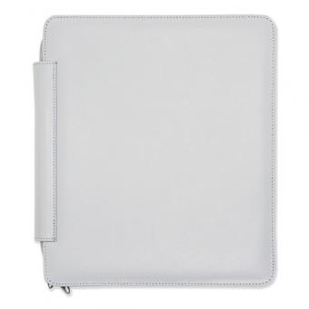 Tablet- Dienstmappe in Leder silbergrau 